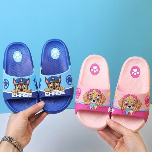 Paw Patrol Childrens Sandals and Slippers Summer Boys Indoor Non-slip Soft Bottom Cartoon Girls Princess Infant Baby Slippers