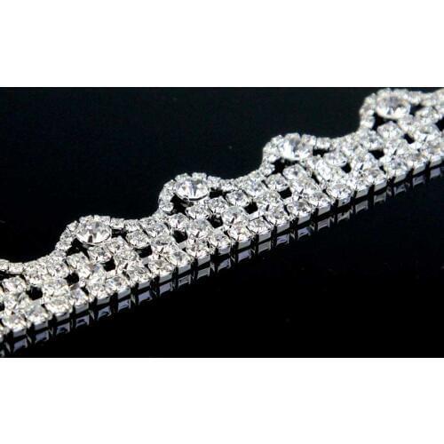 10Yards Silver Crystal Rhinestone Trim Bridal Trim silver Crystal Trim Rhinestone Applique