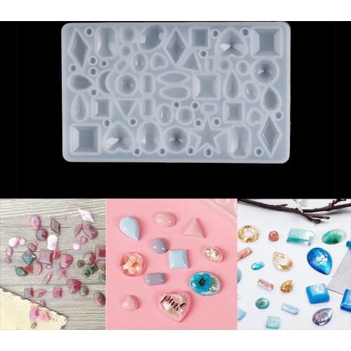 1pcs Silicone Resin 3D Acrylic Nail Art Mold Pendant Earring Geometric Mold For Jewelry Making Transparent Silicone Mold