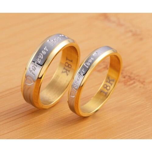 Special offer Fine Jewelry 18K gold plated heart Couple Rings for Women Men Size 6 7 8 9 10 engagement Wedding party lady gifts