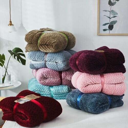 Super Soft Fluffy Embossed Sherpa Fleece Blanket Mink Throw Thick Warm Sofa Plaid Autumn Winter Flannel Blankets On The Bed