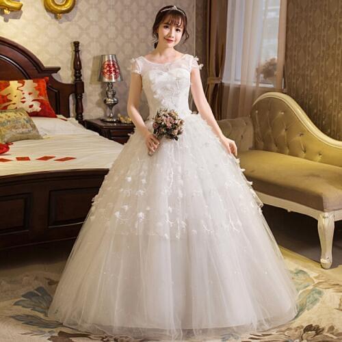 New Style Wedding Dress Bride Lace Up Plus Size Wedding Dresss Ball Gowns Flower Bridal Dresses