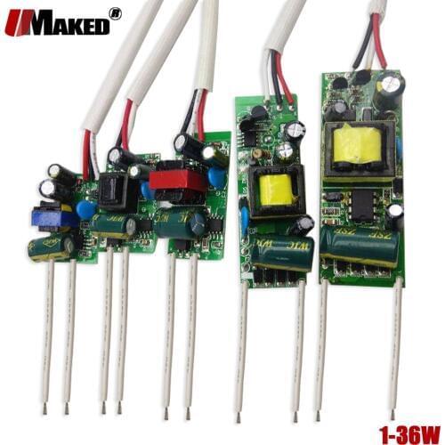 5pc LED Driver inside Dimmable Color Lighting Transformer 3/5/7/9/12/15/18/36W Constant current Driver For LED Bulb Downlight
