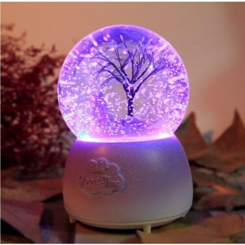 Tree Themed Luminous Musical Spray Snow Globe Large Size Snow Globe Decorative Balls Home Office Products Color Changing