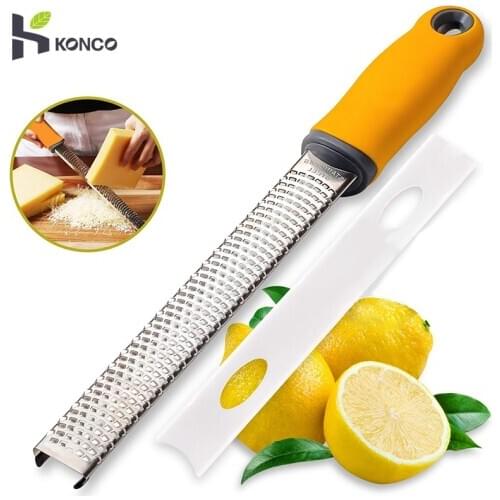 Cheese Grater & Lemon Zester-Stainless Steel Blade - Protective Cover, Easy To Zester Grater Lemon,Cheese,Garlic,Kitchen Tools
