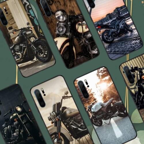 Vintage Motorcycle pattern Phone Case For Huawei honor Mate P 10 20 30 40 i 9 8 pro x Lite smart 2019 nova 5t Luxury funda coque