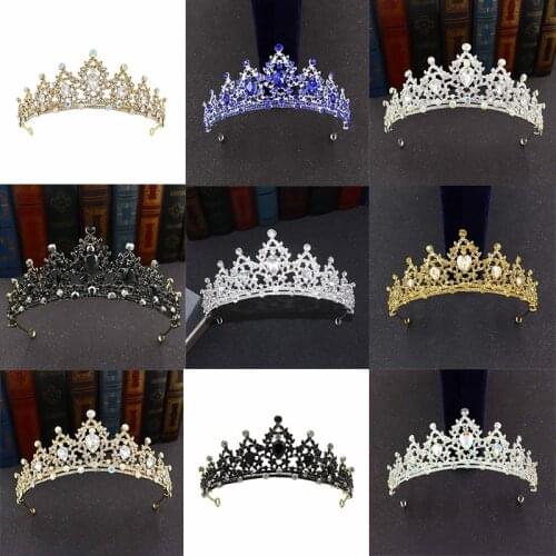 Prom Pageant Tiara Crown Wedding Bridal Party Champagne Gold Queen 9 Colours
