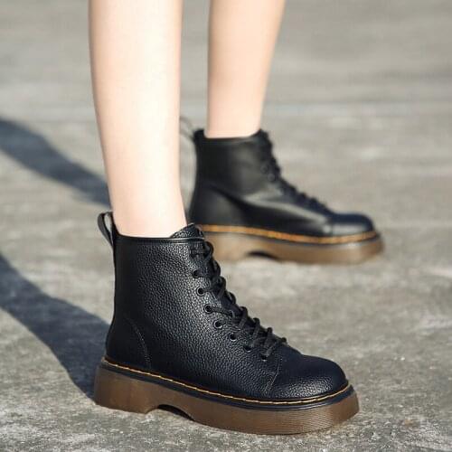 COOTELILI 2021 New Fashion Women Boots Womens Boots Woman Girls Female Shoes Platform Slip On 4cm Heel Black White Size 35-40