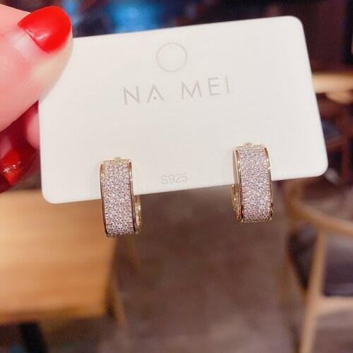 2021 Korean Fashion Simple 925 Sterling Silver Hoop Earrings For Women Girls Cute Punk Ear Buckle Piercing Jewelry Earring