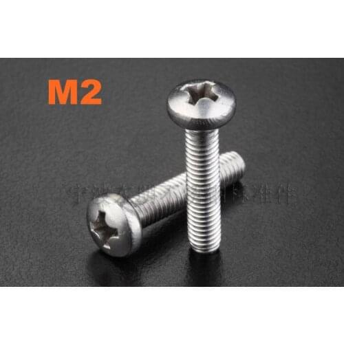 1000pcs/lot M2*2/3/4/5/6/8/10/12/14/16/18/20/22/25/30/35/40/45/50/60 Stainless steel philips pan head machine screw DIN7985