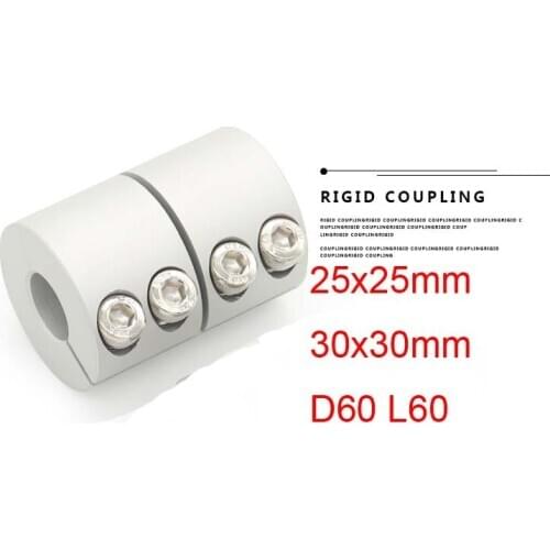 25x25mm 30x30mm D60 L60 aluminum rigid coupling solid coupling servo motor engraving machine large torque butt-muff coupler