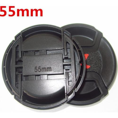 30pcs/lot 40.5mm 49mm 55mm 58mm center pinch Snap-on cap cover LOGO for Alpha 55mm camera Lens