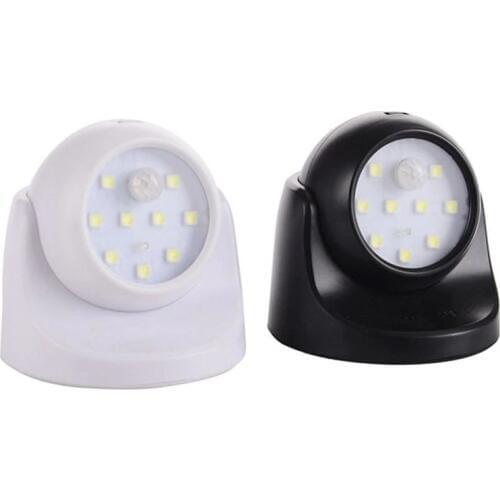 Battery Power 9 LED Night Light Motion Sensor Light 360 Degree Rotation Wall Night Light For Closet Garages Hallway Auto On Off