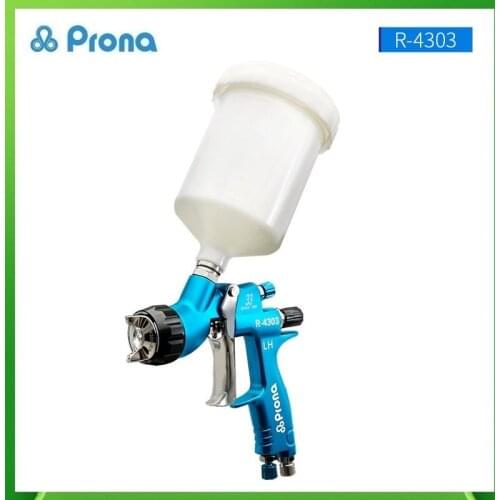 Prona R-4303 MP HVLP Car Paint Spray Gun,Middle-pressure R4303 Car Painting Gun, 600cc Plastic Cup Gravity Feed Type,R-4303