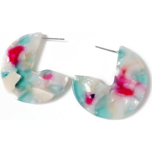 ZWPON 2020 Large Acetate Round Hoop Earrings for Women Trendy Hoop Earrings Jewelry Wholesale