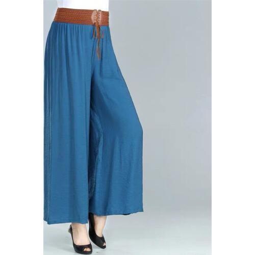 8 colors black red pants,fashion Korean style women cotton linen wide leg pants with belt plus size M-6XL 7XLSummer thin pants