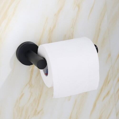 Stainless Steel Toilet Paper Towel Tissue Holder Wall Mounted Bathroom Kitchen Paper Roll Holder Rack Organizer Black