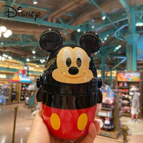 Disney, Mickey, Minnie, Winnie, bear egg sippy cup with lid Creative large capacity drinking cup gift cup kids water bottle