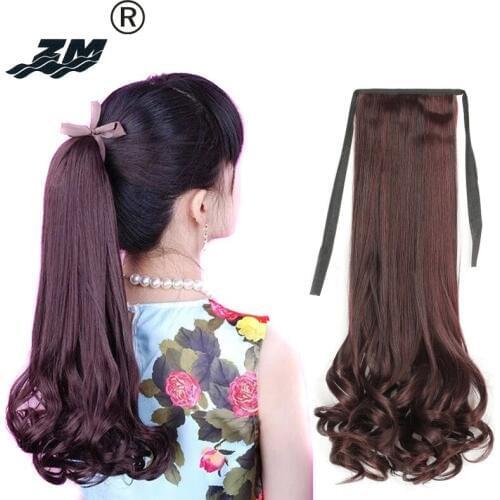 LongKinky Curly Drawstring Clip-In Ponytail Hair Extension Heat Resistant Synthetic Natural Pony Tail Fake Hair Pieces For Women