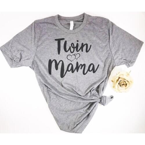 Twin MAMA tshirts Mothers day gifts funny cute t-shirts cotton round o-neck short sleeve top tees for mom