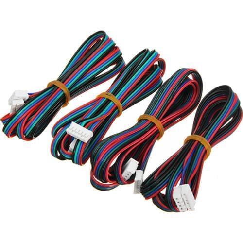 4pcs 100cm/200/300cm 4pin to 6pin XH2.54 3D Printer NEMA 17 Stepper Motor Cable DuPont line For 42 Stepper Motor