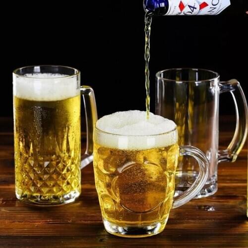 Creative glass band to put the wine glass large oversized beer glass bar tie beer cup draught beer cup thick glass cup tea cup