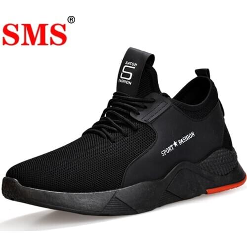SMS Light Running Shoes Comfortable Casual Mens Sneaker Breathable Non-slip Wear-resistant Outdoor Walking Men Sport Shoes