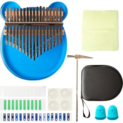 17 Key Kalimba Thumb Piano Transparent Acrylic Kit WBag Stickers Tuner Hammer High-Quality Musical Instruments for Beginner Gift