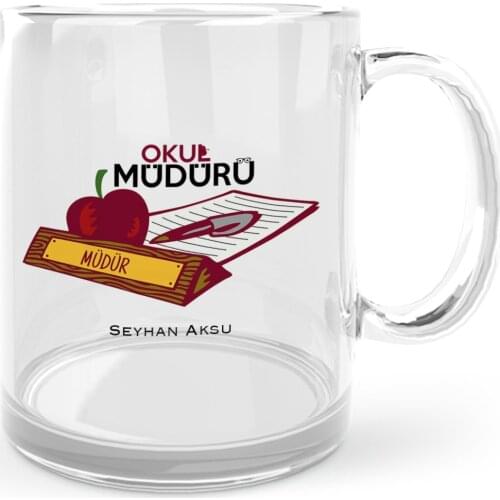 Personalized School Director Glass Mug Cup