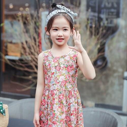 ZMAFOX Girls Dresses Cotton Floral Newborn Baby Sleeveless Dress Soft Summer Vest Skirt Children Clothes 2 4 6 8 10 Year