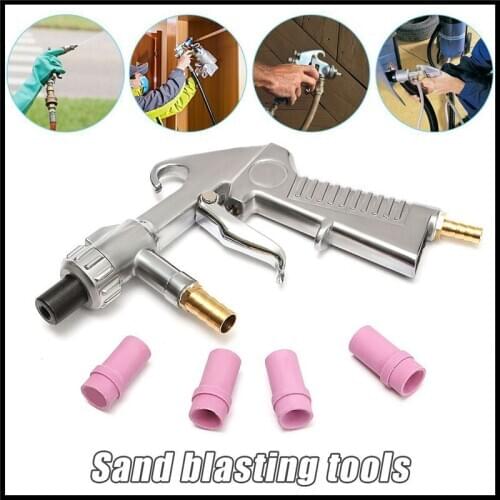 Pneumatic sandblasting machine feed spray gun air siphon sandblasting grinding tool ceramic nozzle tip kit power tool