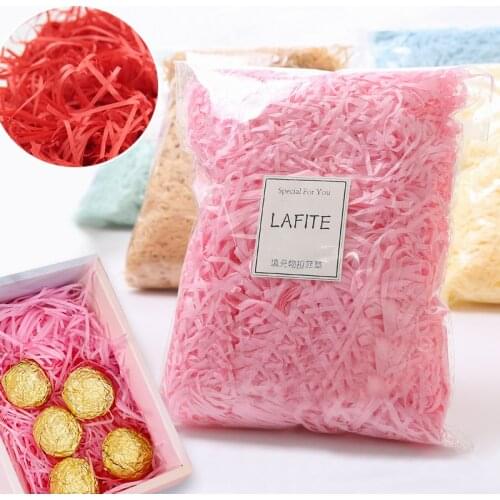 DIY Colorful Shredded Crinkle Paper Raffia Candy Boxes Wedding Marriage Home Decoration Party Gift Packaging Filling Material