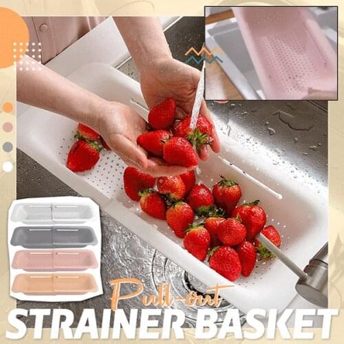 Washing Basket Adjustable Retractable PP Washing Sink Drain Rack for Kitchen Tableware Storage Supplies Dropshipping