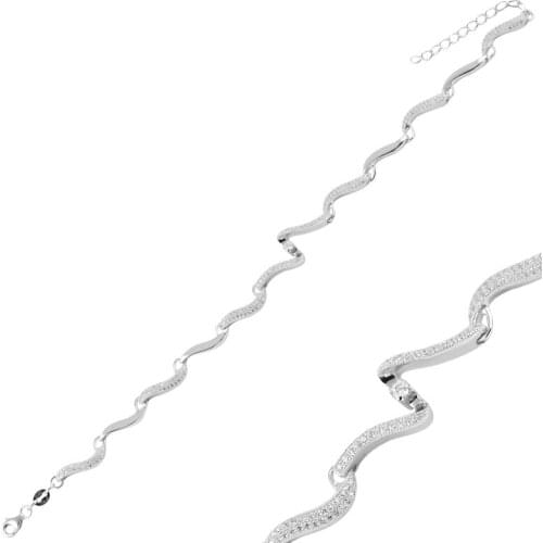 Silver 925 Sterling Zircon Cubic Zirconia Bracelet