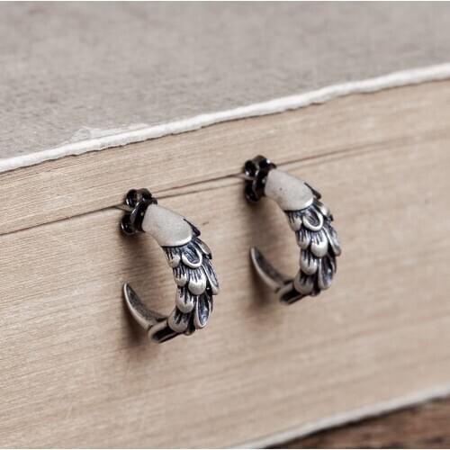925 Sterling Silver Talon Stud Earrings Womens Earrings Vintage Party Wedding Silver Jewelry for Girls Women Jewelry