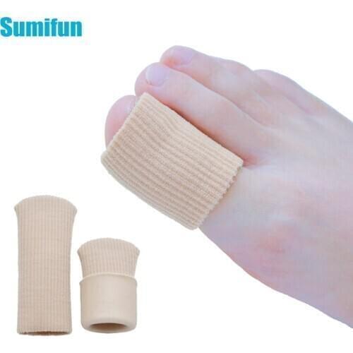2pcs 7*2cm Toe Fingers Protectors Silicone Stretched Cuttable Tube Bunion Foot Corn Callus Feet Pain Relief Health Care D2543