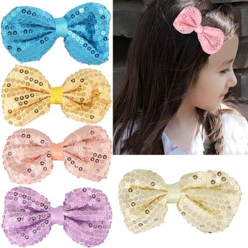 Candygirl Lovely Hairpin For Girls Bows Barrette Colorful Cartoon Hair Clip Paillette Child Hair Accessoires Hairpins Headwear