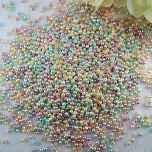 3mm Assorted Mixed colors, white, Pearl Ivory color Glass Pearl beads,Round Loose Imitation Pearls Bead, Jewelry Making Beads