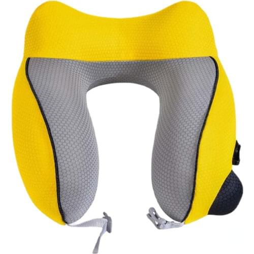 U-Shape Inflatable Travel Pillow Air Neck Pillows for Airplane Folding Portable Inflatable Pillows Neck Cushion Travel Headrest