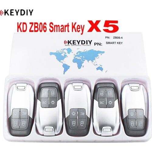 5PCS X KEYDIY Universal Smart Key ZB06 for KD-X2 KD900 Mini KD Car Key Remote Replacement Fit More than 2000 Models