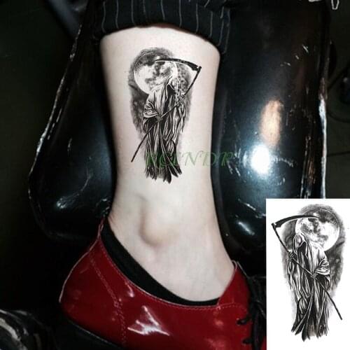 Waterproof Temporary Tattoo Sticker grim Reaper Flash Tatoo Fake Tatto arm Wrist Foot hand foot For Girl Men Women