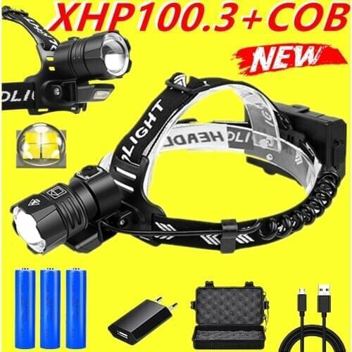 XHP100.3 XHP90.3 led headlight most powerful usb Headlamp 18650 rechargeable head flashlight XHP70 head lamp torch Light lantern