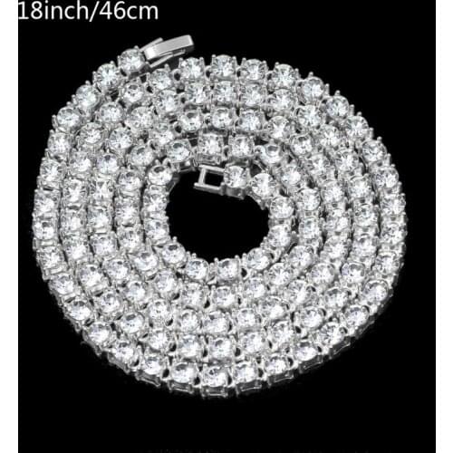 Iced Tennis Chain Men Chunky Necklace Cubic Zircon Miami Cuban Link ChainJewelry