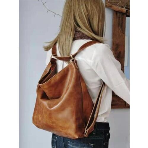 Women Soft Leather Backpacks Vintage Female Shoulder Bags Travel Ladies Bagpack Mochila Totes Bags Women Large Capacity Handbags