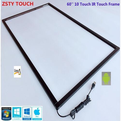 ZSTY Touch Real 10 Touch Points 60 inch Infrared Touch Panel for interactive table, 60" multi touch Screen Frame overlay