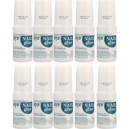 10Pcs/Set BYB Nail Glue Use for UV Acrylic Rhinestones Decoration Nail Stickers High Quality Nail Tips Decoration Set