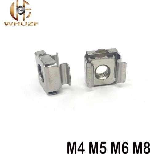 10Pcs M4 M5 M6 M8 304 Stainless Steel Quartet Floating Nut Cassette Elastic Enclosure Card Cage Nuts