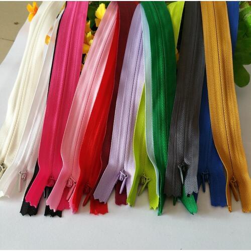 Can choose the colors ) 3# Nylon mixe color closed end zippers length 50cm invisible zipper 100 piece for Sewing Accessories