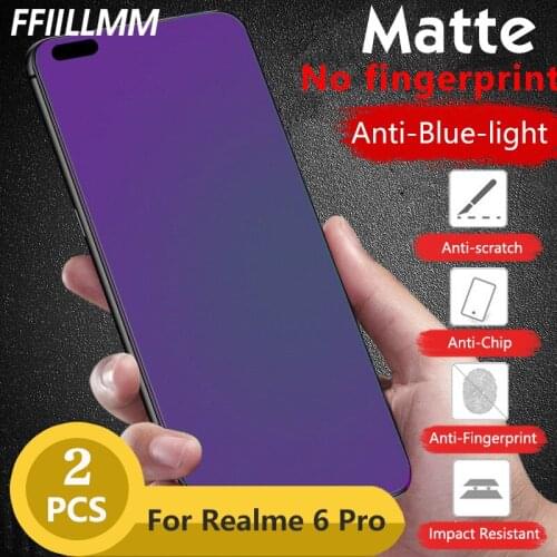 2Pcs/lot Anti Blue Light Protective Film For Realme 6 X50 Pro Matte Tempered Glass For Realme 6 X50 Pro Glass Screen Protector