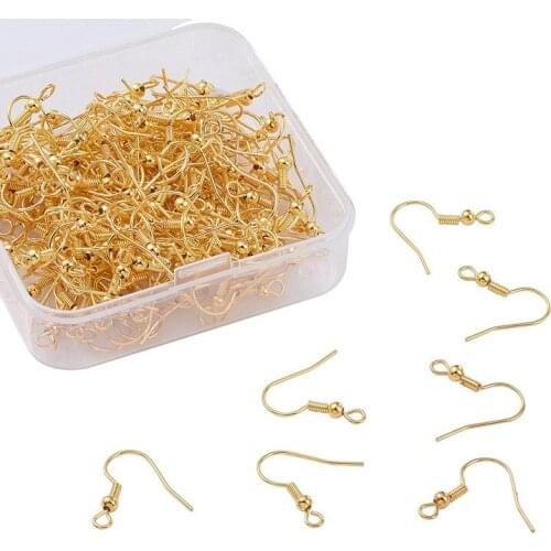 200pcs/lot Gold Silve Earring Findings Earrings Clasps Hooks Fittings DIY Jewelry Making Alloy Hook Drop earrings Accessories